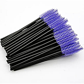 Щіточки для розчісування вій нейлонові бузкові з чорною ручкою 50 шт