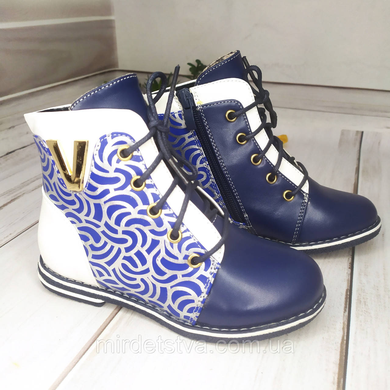 Дитячі демісезонні черевики для дівчинки Bessky сині, фото 1