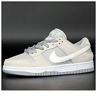 Мужские / женские кроссовки Nike SB Dunk Sweet Grey Low, серые кожаные кроссовки найк сб данк замшевые