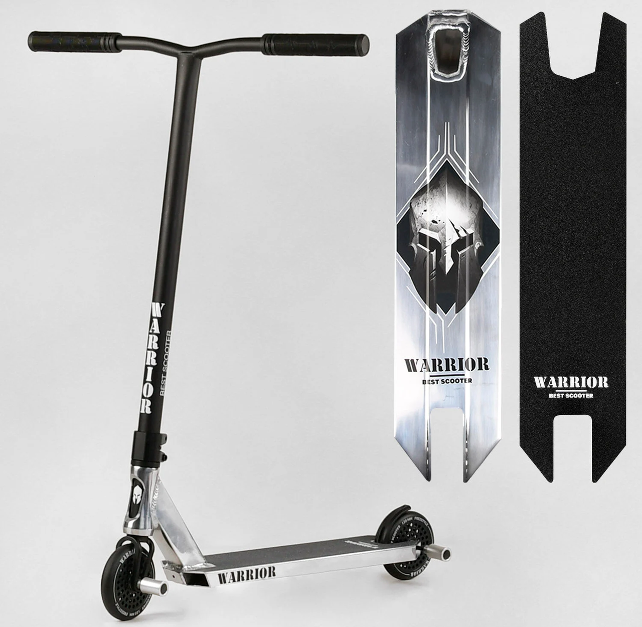 Самокат трюковий Best Scooter Warrior, Сірий 30401, фото 1