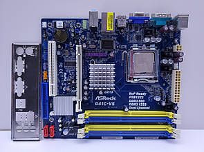 Материнська плата Asrock G41C-VS (Socket 775,+ E6850,DDR2,DDR3,б/у)