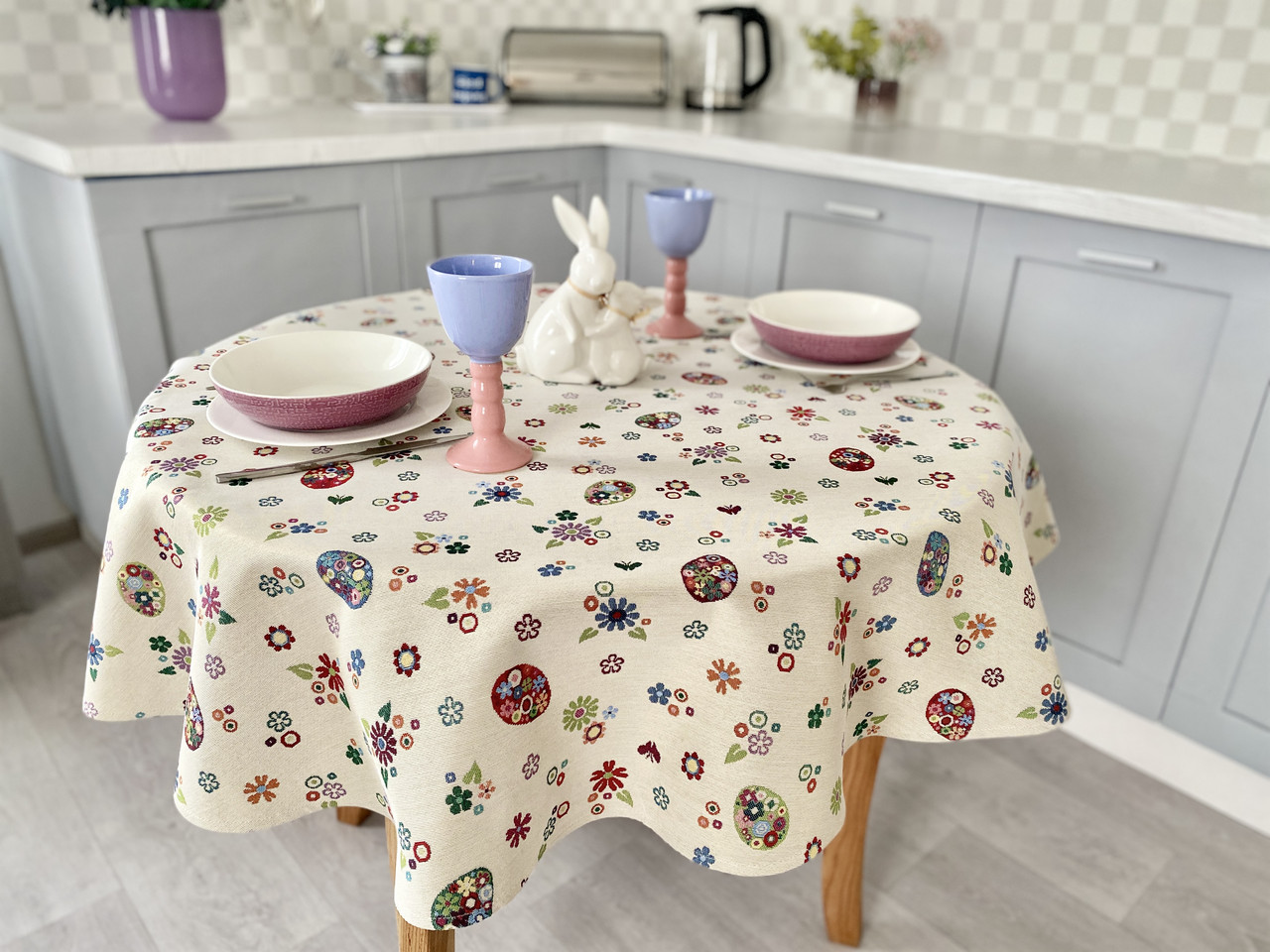 Скатертина кругла Пасхальна гобеленова Limaso Ø140 см., фото 1