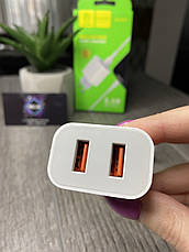 Зарядний пристрій Denmen DC05T з кабелем Type-C 2USB 2.4A, фото 4