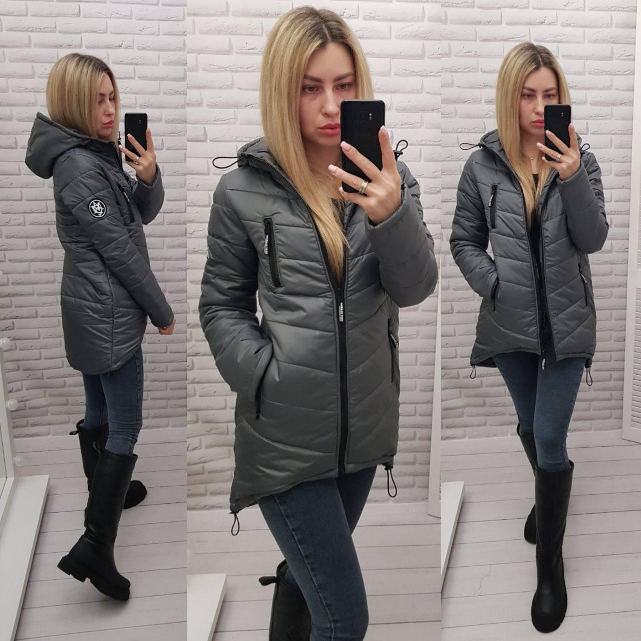 Куртка парку (арт. 300) сірий/сірий колір/світло сірого кольору