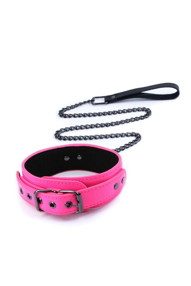 Комір з повідкою NS Novelties Electra Collar & Pink Pink