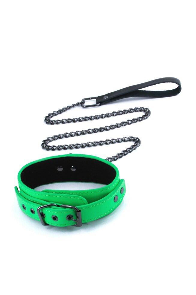 Комір з повідкою NS Novelties Electra Collar & Leash Green