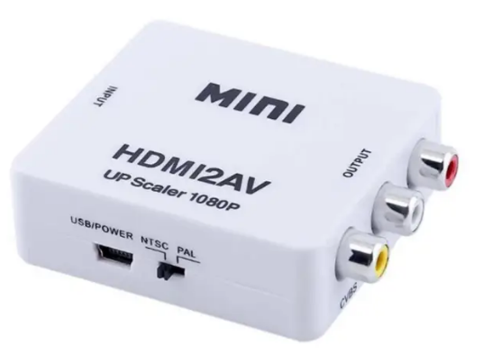 Конвертер HDMI to RCA AV тюльпан перехідник-адаптер, 1080p з харчуванням