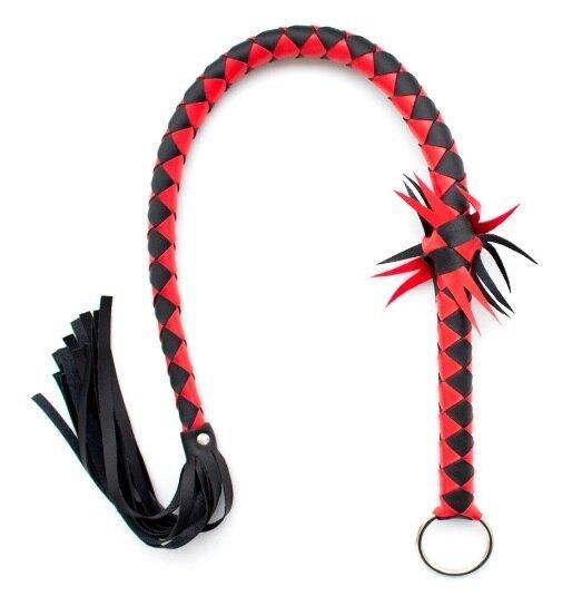 Смугастий pogloger ds fetish Stripe flogger чорний/червоний