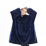 Толстовка-плед з рукавами та капюшоном унісекс Huggle Hoodie двостороння, фото 5