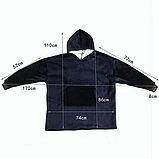 Толстовка-плед з рукавами та капюшоном унісекс Huggle Hoodie двостороння, фото 6