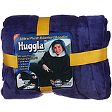 Комфортна м'яка толстовка-плед з капюшоном Huggle Hoodie двостороння, фото 8