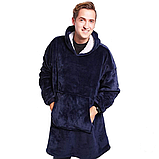 Комфортна м'яка толстовка-плед з капюшоном Huggle Hoodie двостороння, фото 9