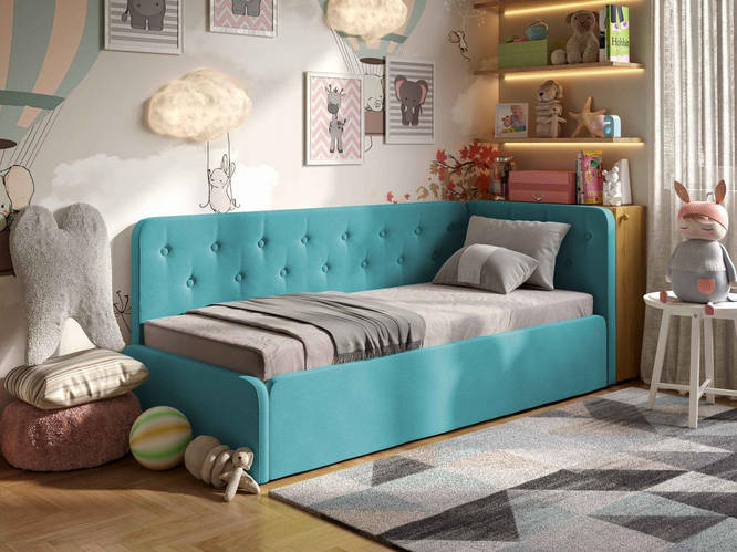 Купить НОВИНКА 2023 года! Детская односпальная кровать с мягкой спинкой ...