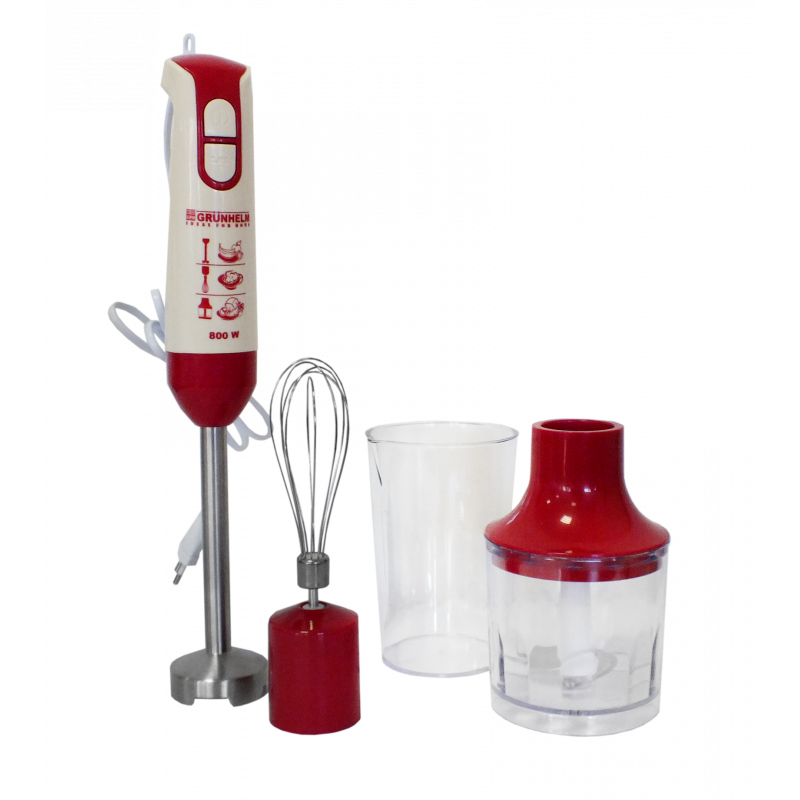 Стаціонарний блендер Grunhelm EBS-800SR 800 Вт 2 швидкості з мірним стаканчиком та чашею подрібнювача, фото 1