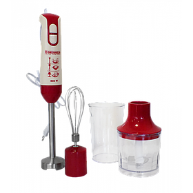 Стаціонарний блендер Grunhelm EBS-800SR 800 Вт 2 швидкості з мірним стаканчиком та чашею подрібнювача