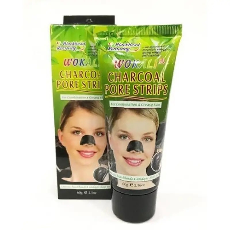 Маска плівка від чорних крапок для очищення носа Wokali Charcoal Pore Strips 60гр