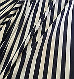 Штапель твіл стрейч принт смужка синя, фото 5