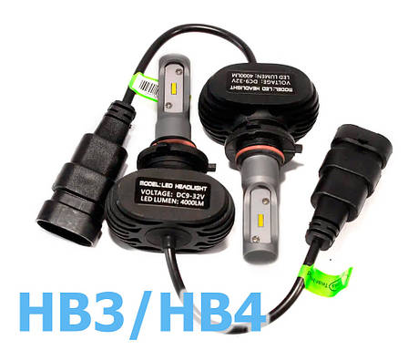 Світлодіодні LED лед лампи HEADLIGHT S1 цоколь HB3, світло 6500К, яскраві, фото 1