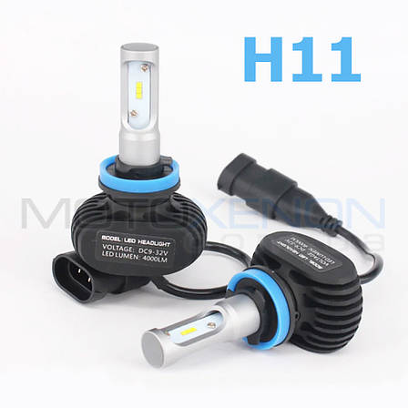 Світлодіодні LED лед лампи HEADLIGHT S1 цоколь H11,світло 6500К, яскраві, фото 1