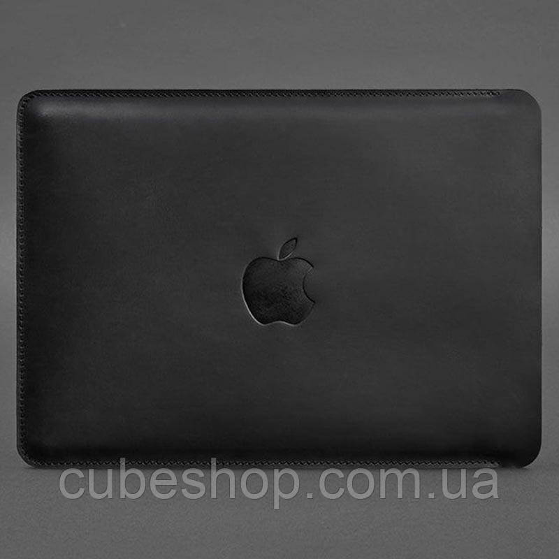 Шкіряний чохол для Macbook 15-16 (чорний) вхід збоку