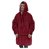 Толстовка-плед з рукавами та капюшоном унісекс Huggle Hoodie двостороння Червоний, фото 7