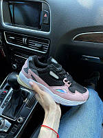 Женские кроссовки Adidas Falcon Pink (чёрные с розовым) мягкие стильные демисезонные кроссы А0077 cross 38