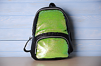Рюкзак пайетки большой зеленый