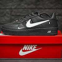 Мужские кроссовки Nike Air Force 1 LV8 (тёмно-серые с белым) низкие молодёжные деми кеды 1829 cross