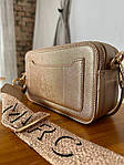 Жіноча сумка клатч Marc Jacobs The Snapshot Full Gold (золотиста) torba0081 стильна на текстильному ремені top, фото 4