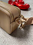 Жіноча сумка клатч Marc Jacobs The Snapshot Full Gold (золотиста) torba0081 стильна на текстильному ремені top, фото 7