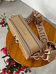 Жіноча сумка клатч Marc Jacobs The Snapshot Full Gold (золотиста) torba0081 стильна на текстильному ремені top, фото 11