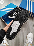 Чоловічі кросівки Adidas Forum Low (чорні з білим) модні кеди демісезонні 974TP top, фото 8