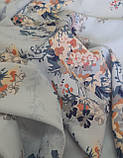 Відріз софт принт квіти на голубому 0,95м, фото 5
