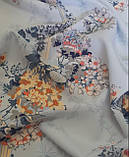 Відріз софт принт квіти на голубому 0,95м, фото 4