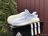 Мужские кроссовки Adidas Yeezy Boost (белые) светлые весенние мягкие кроссы В11435 cross