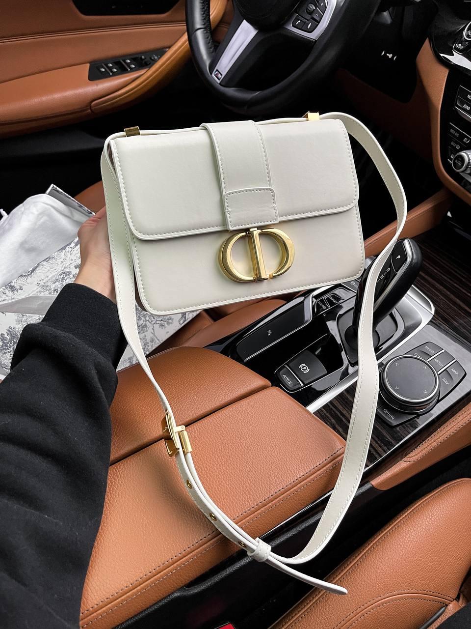 Жіноча подарункова сумка клатч Dior (біла) art0256 красива стильна на довгому ремені натуральна шкіра top