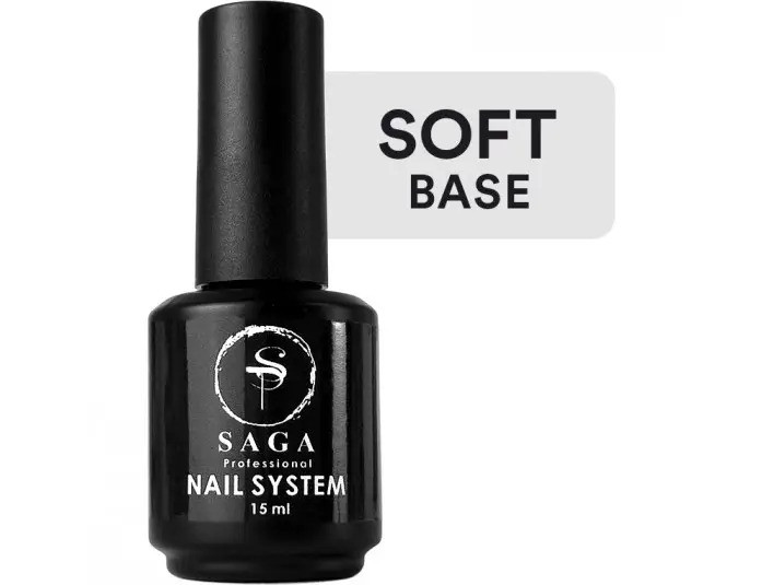 База для нігтів SAGA Professional Rubber Base SOFT, 15 мл