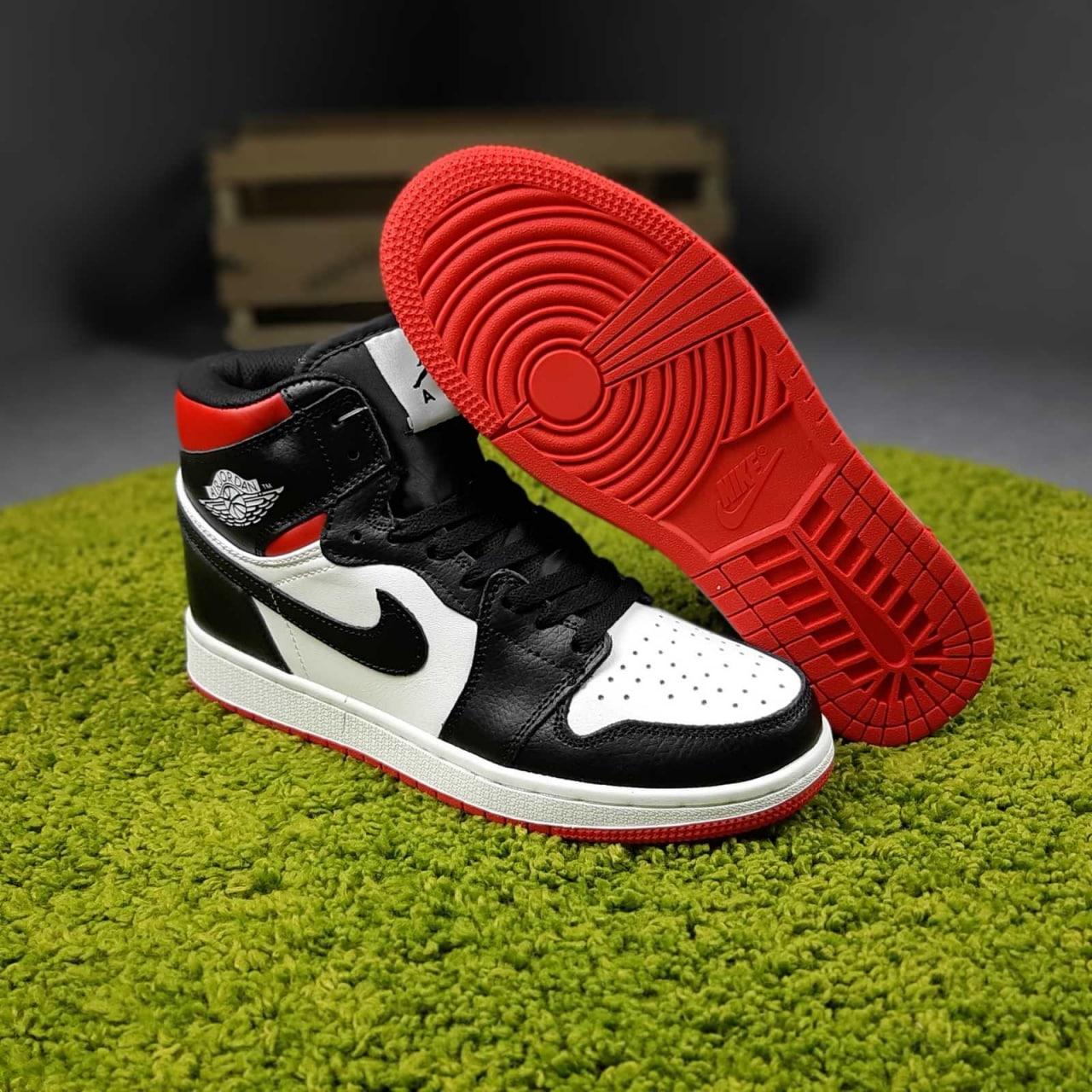 Чоловічі кросівки Nike Air Jordan (червоні з чорним і білим) високі яскраві весняні кеди О10825 top, фото 1