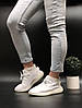 Жіночі та Чоловічі кросівки Adidas Yeezy Boost 350 V2 White Адідас Ізі Буст 350 білі сітка Унісекс, фото 8