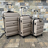 Дорожня валіза L ШАМПАНЬ ПОЛІКАРБОНАТ Wings AT01 Дорожній чемодан на 4 кола Дорожная сумка с ручкой, фото 4