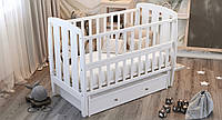 Кровать Babyroom Шарик SH-03 маятник, ящик, откидной бок бук белый