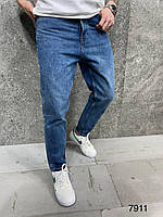 Мужские базовые джинсы классика (синие) А7911 молодежные повседневные без потертостей cross