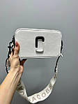 Жіноча подарункова сумка Marc Jacobs Snapphot White Black (біла з чорним) LAMJ050 модна стильна сумочка top, фото 6