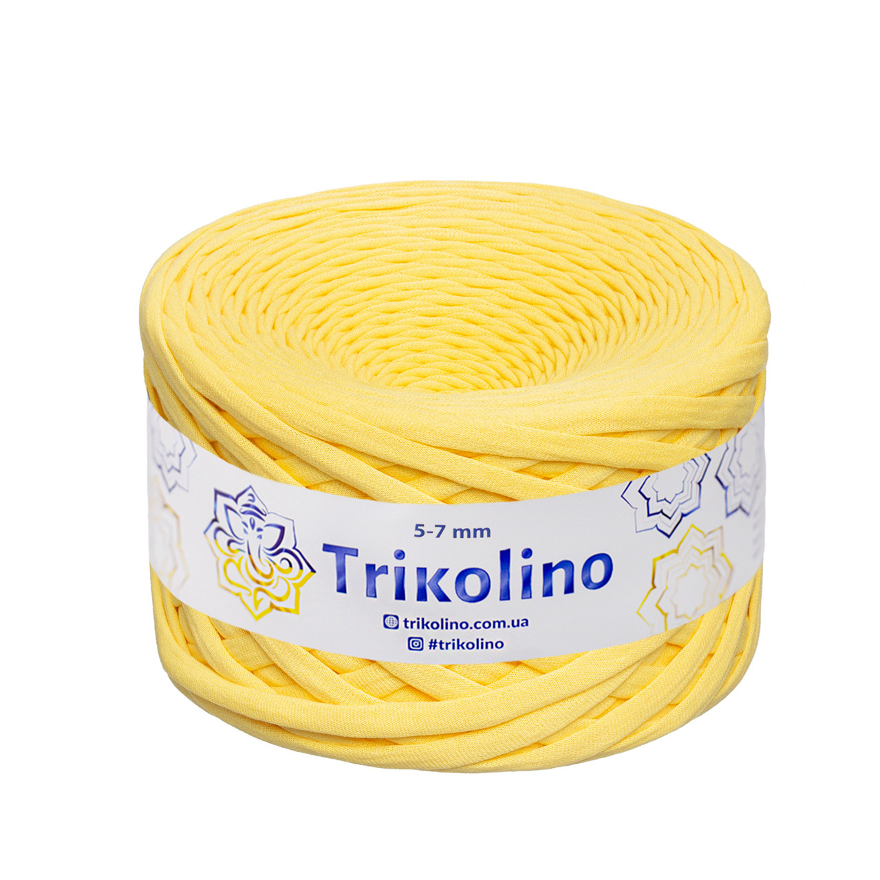 Трикотажна пряжа Trikolino, 5-7 мм., 100 м., Лимон, нитки для в'язання