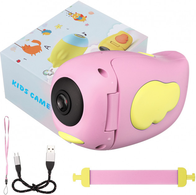 Дитяча відеокамера цифрова міні камера для фото та відеозйомки фотоапарат Рожевий
