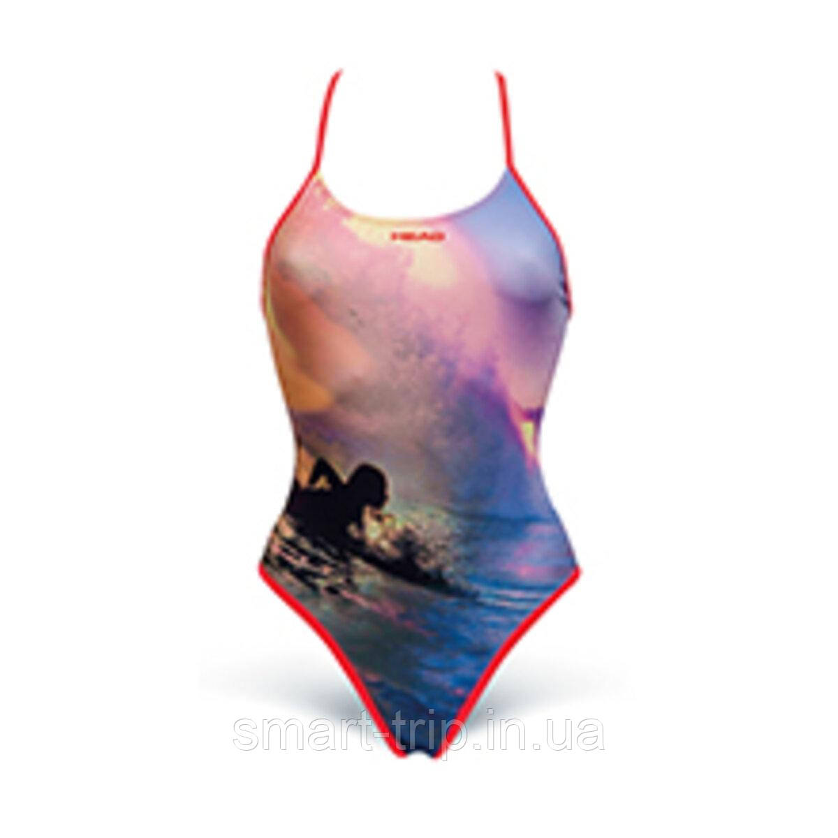 Купальник для басейну Head Swim синьо-рожевий жіночий 38
