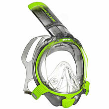 Маска для снорклінгу Mares Sea Vu Dry + чорно-салатова повнолицева L/XL