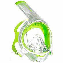 Маска для снорклінгу Mares Sea Vu Dry + біло-салатова повнолицева S/M