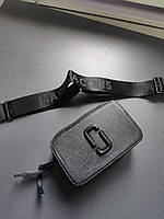 Женская подарочная сумка клатч Marc Jacobs Total Black Logo (черная) S1 классная модная стильная монохром