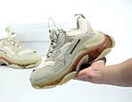 Жіночі кросівки Balenciaga Triple S (бежеві) модні весняні кроси з багатошаровою підошвою К12266 top, фото 8